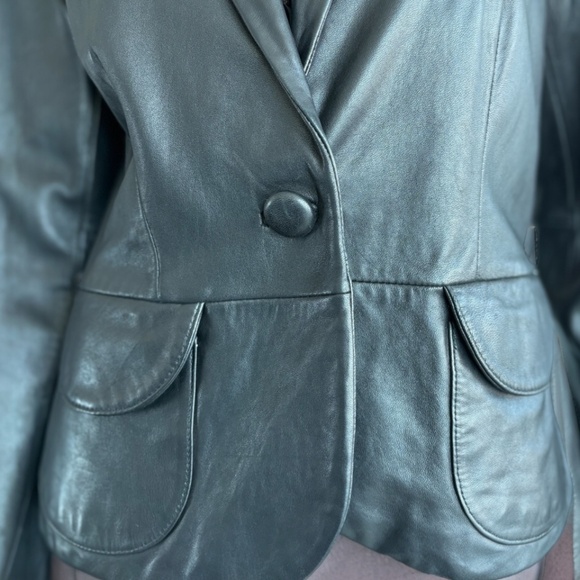 Mossimo Genuine Leather Fitted Blazer Jacket – Size M – Black - Picture 7 of 10